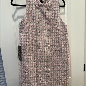 Pomander Place Pink and White Tweed Dress